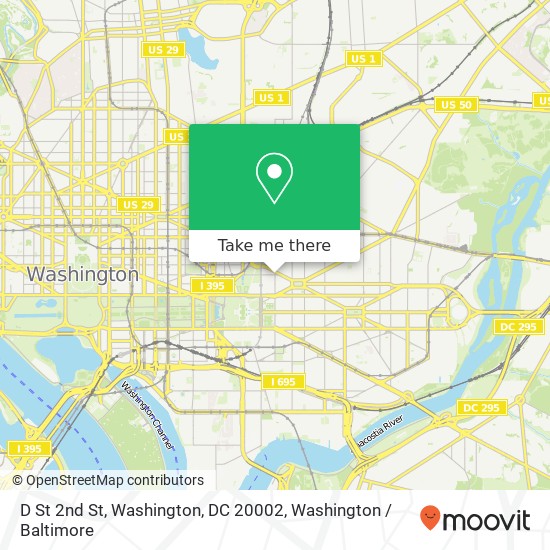 Mapa de D St 2nd St, Washington, DC 20002