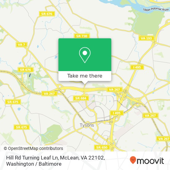 Hill Rd Turning Leaf Ln, McLean, VA 22102 map