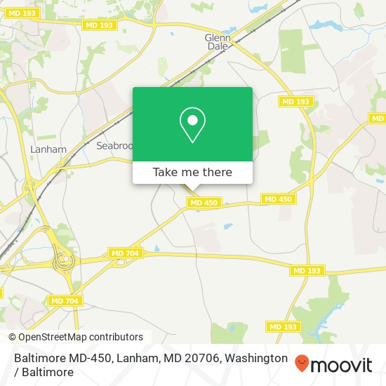 Baltimore MD-450, Lanham, MD 20706 map