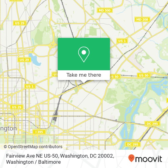 Mapa de Fairview Ave NE US-50, Washington, DC 20002