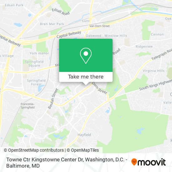 Towne Ctr Kingstowne Center Dr map