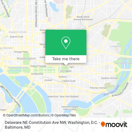 Mapa de Delaware NE Constitution Ave NW