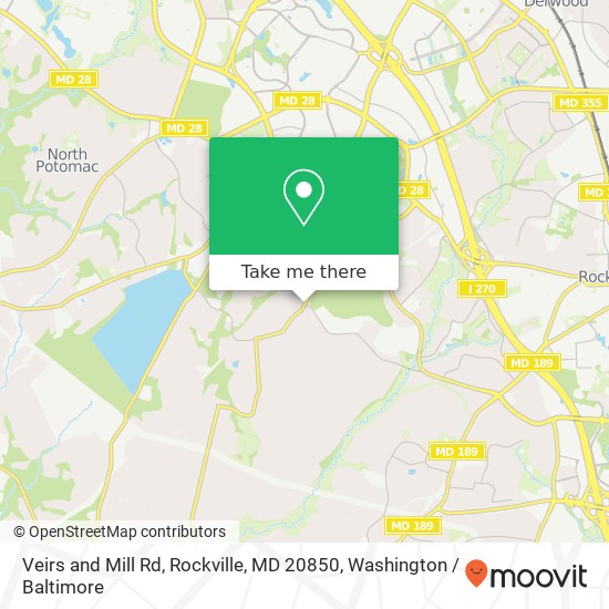 Mapa de Veirs and Mill Rd, Rockville, MD 20850