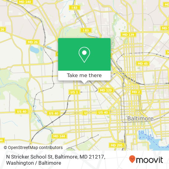 Mapa de N Stricker School St, Baltimore, MD 21217