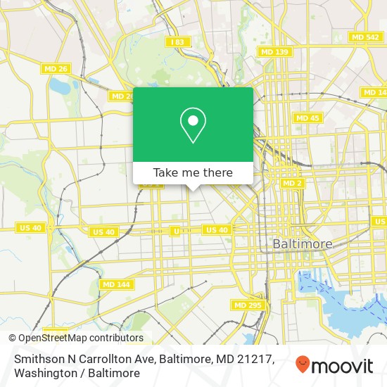 Smithson N Carrollton Ave, Baltimore, MD 21217 map