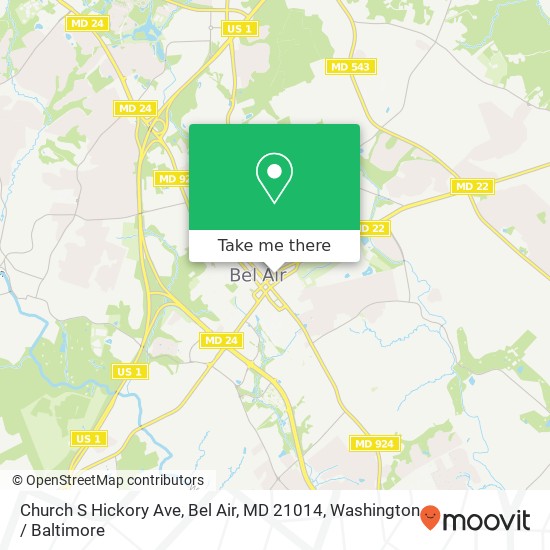 Mapa de Church S Hickory Ave, Bel Air, MD 21014