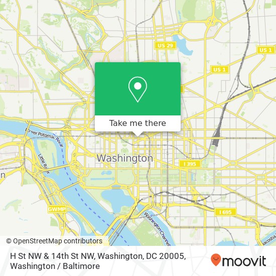 H St NW & 14th St NW, Washington, DC 20005 map