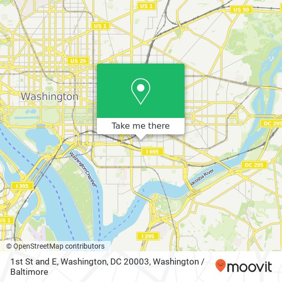 Mapa de 1st St and E, Washington, DC 20003