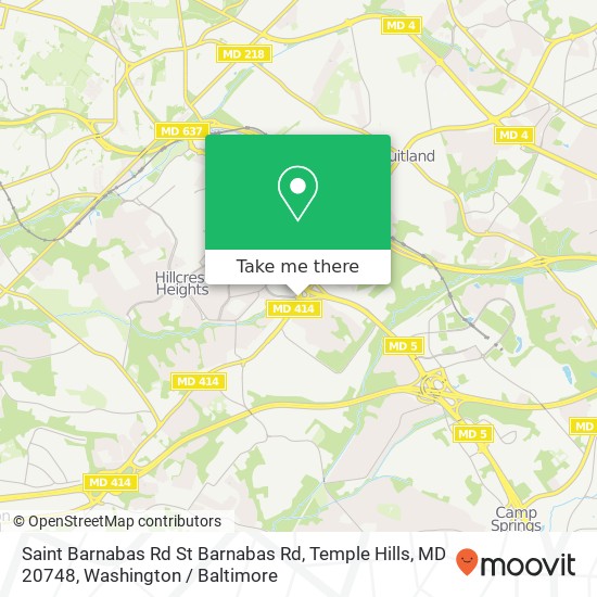 Mapa de Saint Barnabas Rd St Barnabas Rd, Temple Hills, MD 20748