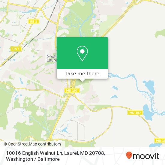 Mapa de 10016 English Walnut Ln, Laurel, MD 20708