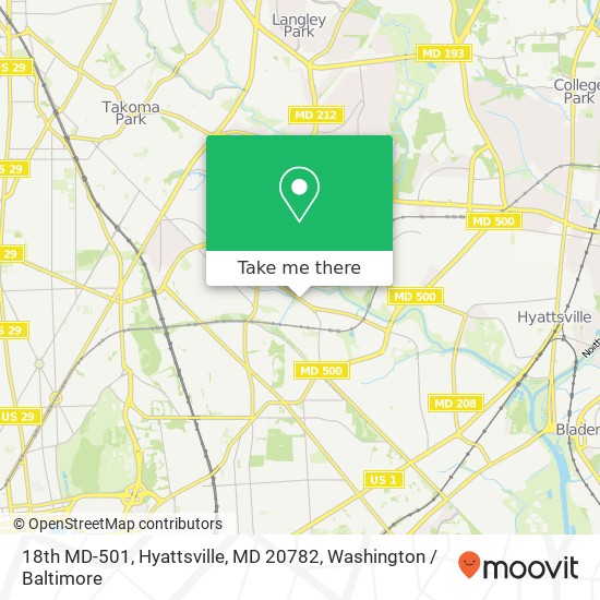 18th MD-501, Hyattsville, MD 20782 map