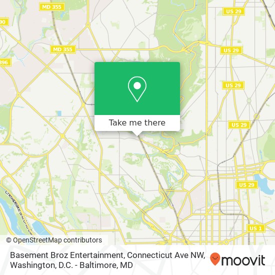 Mapa de Basement Broz Entertainment, Connecticut Ave NW