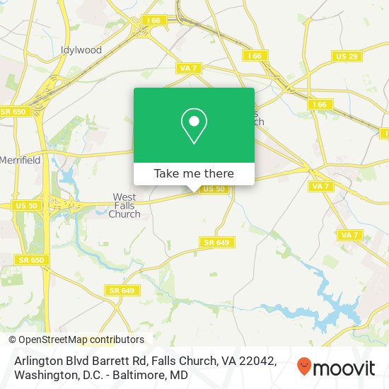 Arlington Blvd Barrett Rd, Falls Church, VA 22042 map