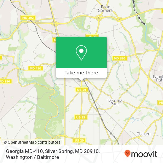 Mapa de Georgia MD-410, Silver Spring, MD 20910