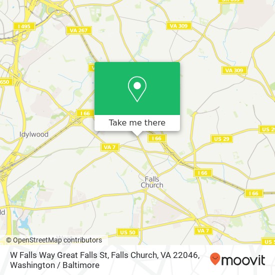 W Falls Way Great Falls St, Falls Church, VA 22046 map