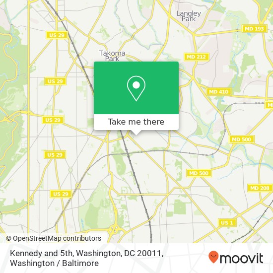 Mapa de Kennedy and 5th, Washington, DC 20011