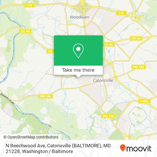 Mapa de N Beechwood Ave, Catonsville (BALTIMORE), MD 21228