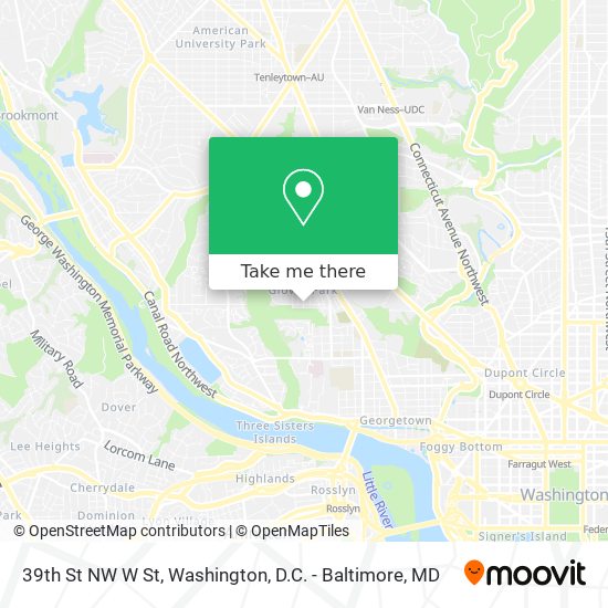 39th St NW W St map