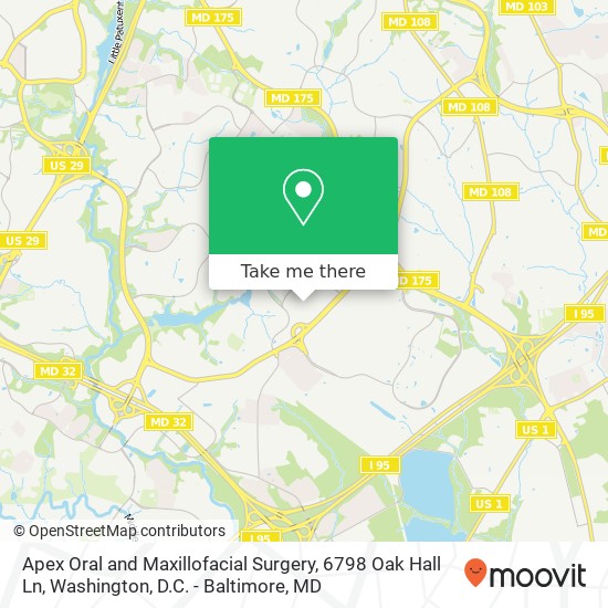 Mapa de Apex Oral and Maxillofacial Surgery, 6798 Oak Hall Ln