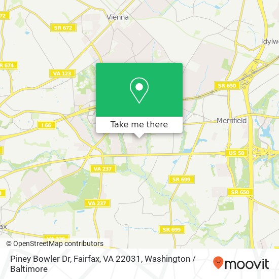 Piney Bowler Dr, Fairfax, VA 22031 map