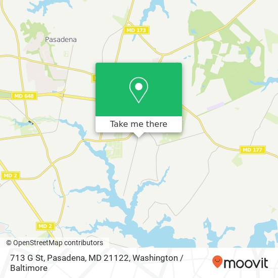 Mapa de 713 G St, Pasadena, MD 21122