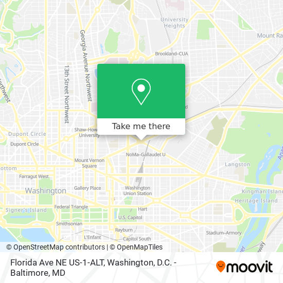 Mapa de Florida Ave NE US-1-ALT