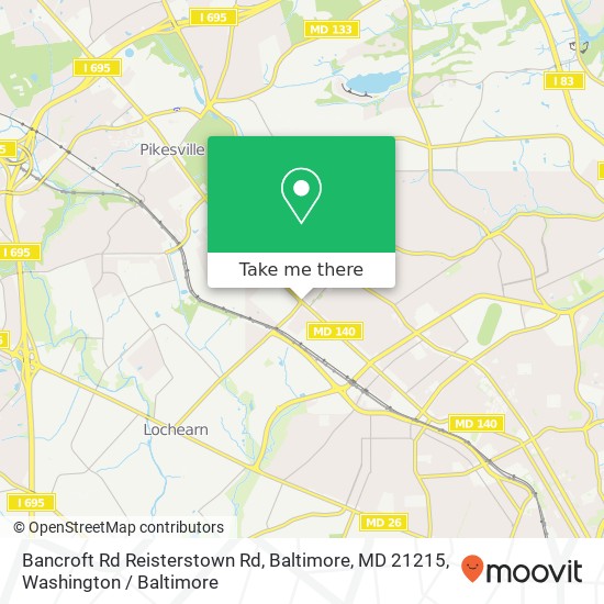 Bancroft Rd Reisterstown Rd, Baltimore, MD 21215 map