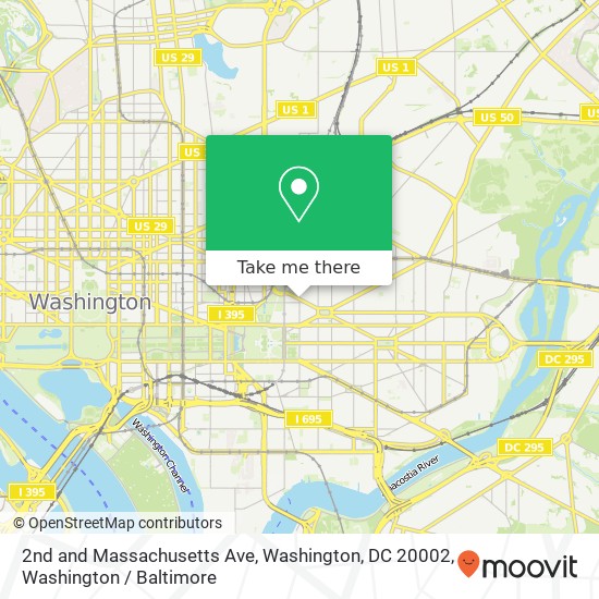 Mapa de 2nd and Massachusetts Ave, Washington, DC 20002