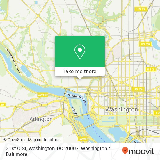 Mapa de 31st O St, Washington, DC 20007
