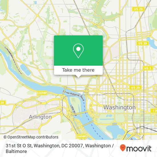 Mapa de 31st St O St, Washington, DC 20007