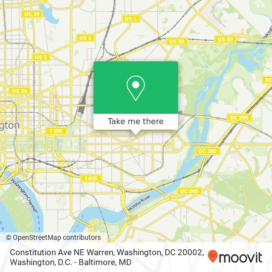 Constitution Ave NE Warren, Washington, DC 20002 map