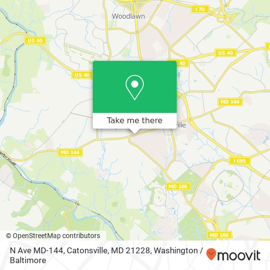 Mapa de N Ave MD-144, Catonsville, MD 21228