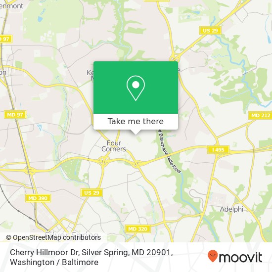 Cherry Hillmoor Dr, Silver Spring, MD 20901 map