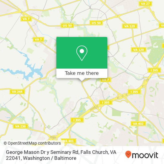 Mapa de George Mason Dr y Seminary Rd, Falls Church, VA 22041
