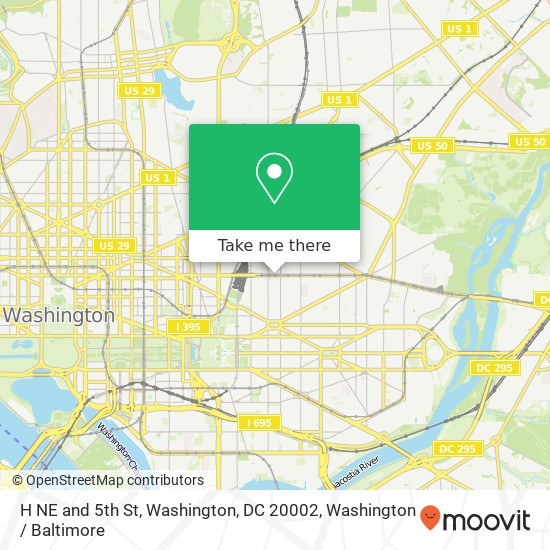H NE and 5th St, Washington, DC 20002 map
