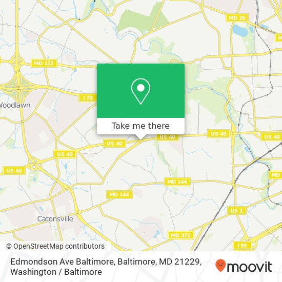 Mapa de Edmondson Ave Baltimore, Baltimore, MD 21229