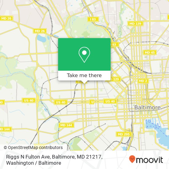 Mapa de Riggs N Fulton Ave, Baltimore, MD 21217