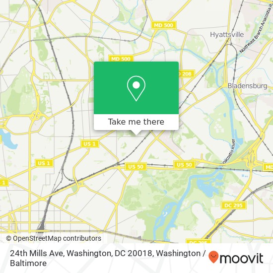 24th Mills Ave, Washington, DC 20018 map