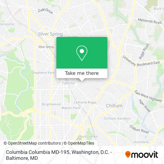 Columbia Columbia MD-195 map