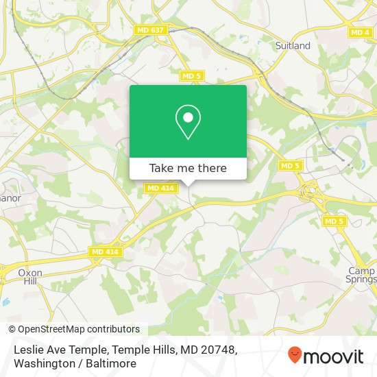 Mapa de Leslie Ave Temple, Temple Hills, MD 20748