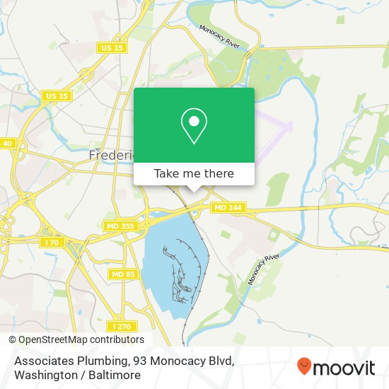 Mapa de Associates Plumbing, 93 Monocacy Blvd