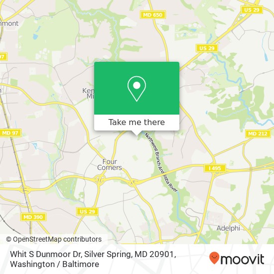 Whit S Dunmoor Dr, Silver Spring, MD 20901 map