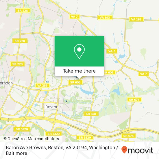 Baron Ave Browns, Reston, VA 20194 map