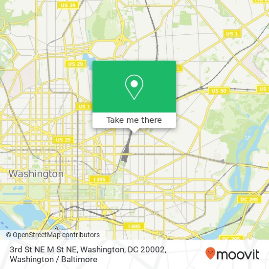 Mapa de 3rd St NE M St NE, Washington, DC 20002