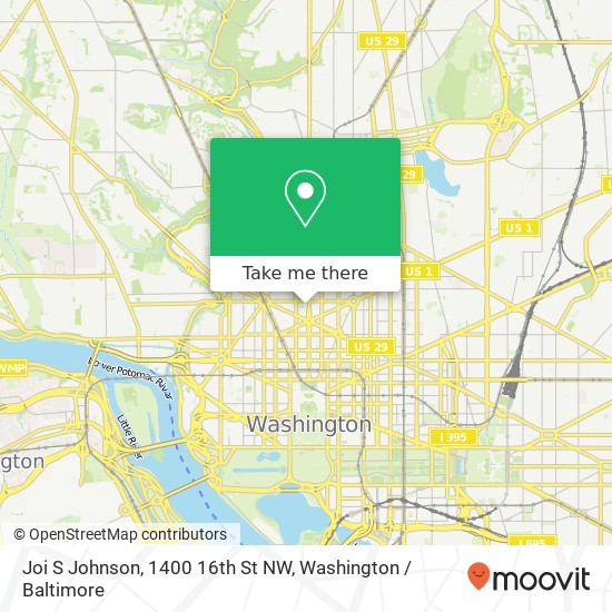 Joi S Johnson, 1400 16th St NW map