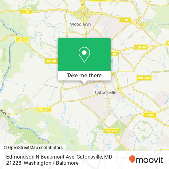 Mapa de Edmondson N Beaumont Ave, Catonsville, MD 21228
