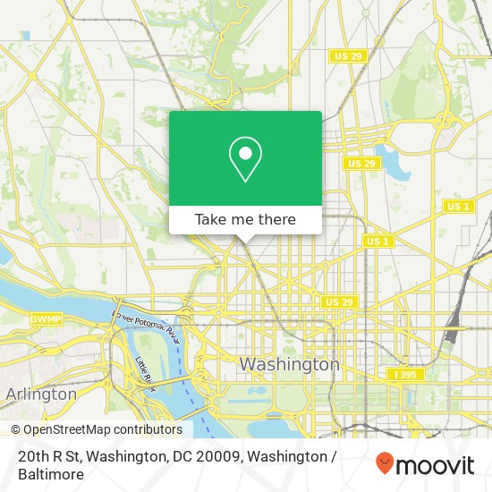Mapa de 20th R St, Washington, DC 20009