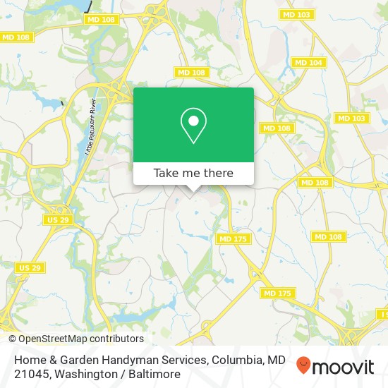 Mapa de Home & Garden Handyman Services, Columbia, MD 21045