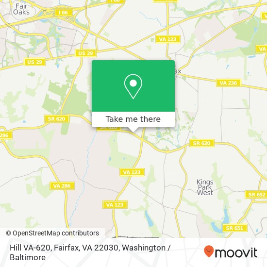 Mapa de Hill VA-620, Fairfax, VA 22030