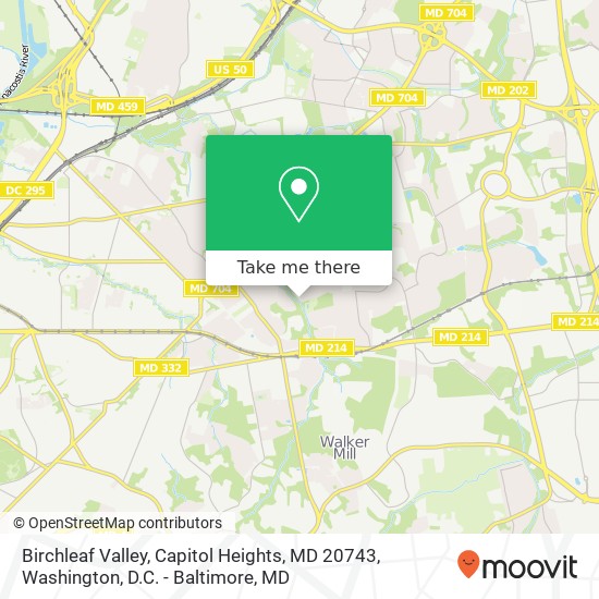 Mapa de Birchleaf Valley, Capitol Heights, MD 20743
